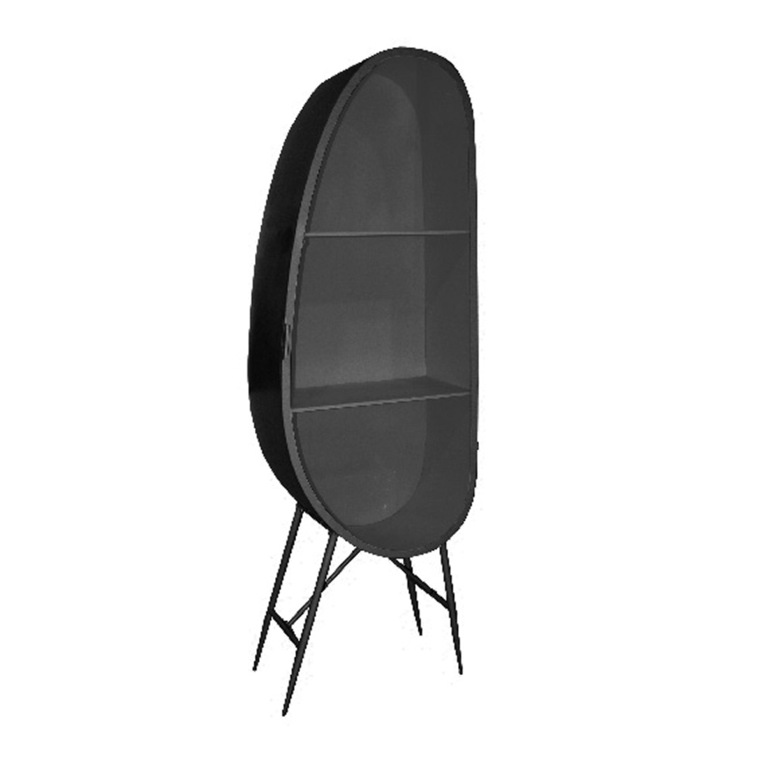 UOVO BOOKCASE METAL BLACK METAL 68x38.8x201.5