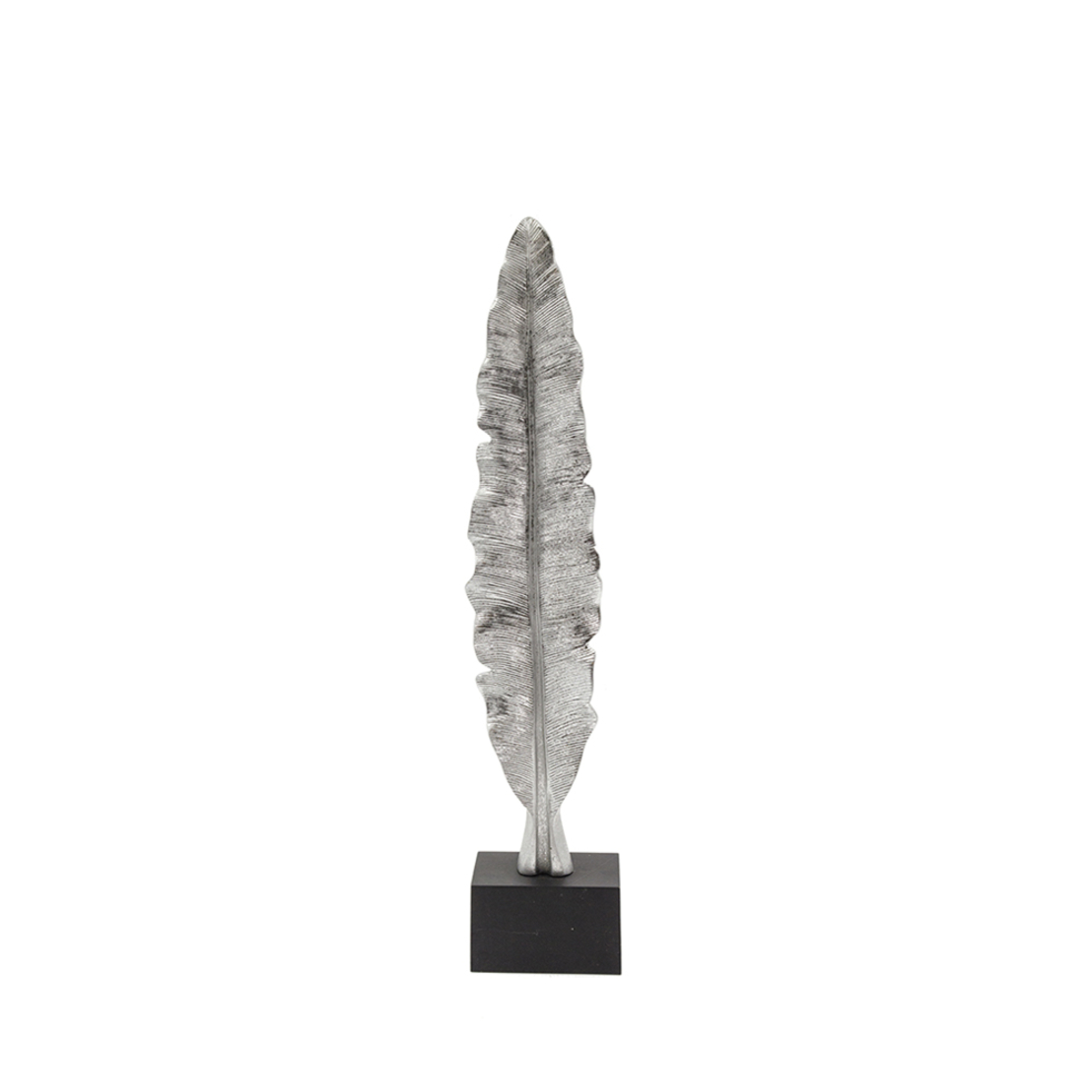 FEATHERS DECO FEATHER POLYRESIN SILVER 11x11xH58cm