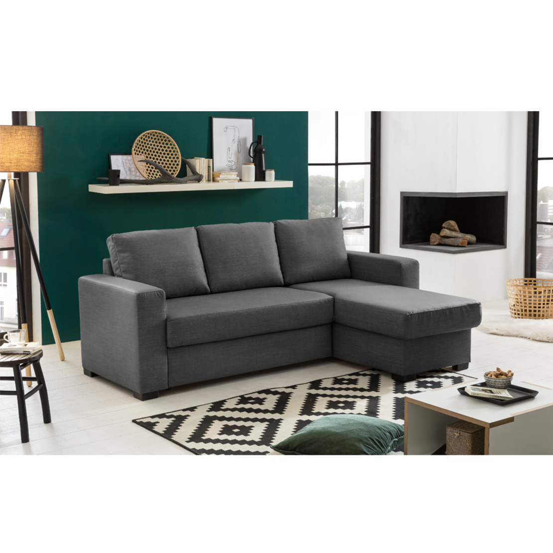 ALDO CRISTIANO SOFA BED REVERSABLE CODE CHENILLE GREY DARK R465 E1 EU