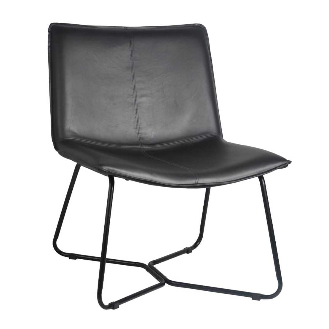 ATTENDRE CHAIR VISITOR FABRIC BLACK METAL METAL 65x76xH82cm PRC