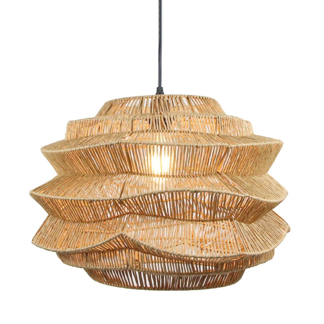 BAMBUSA LAMP PENDANT METAL ROPE NATURAL 48x48xH32c