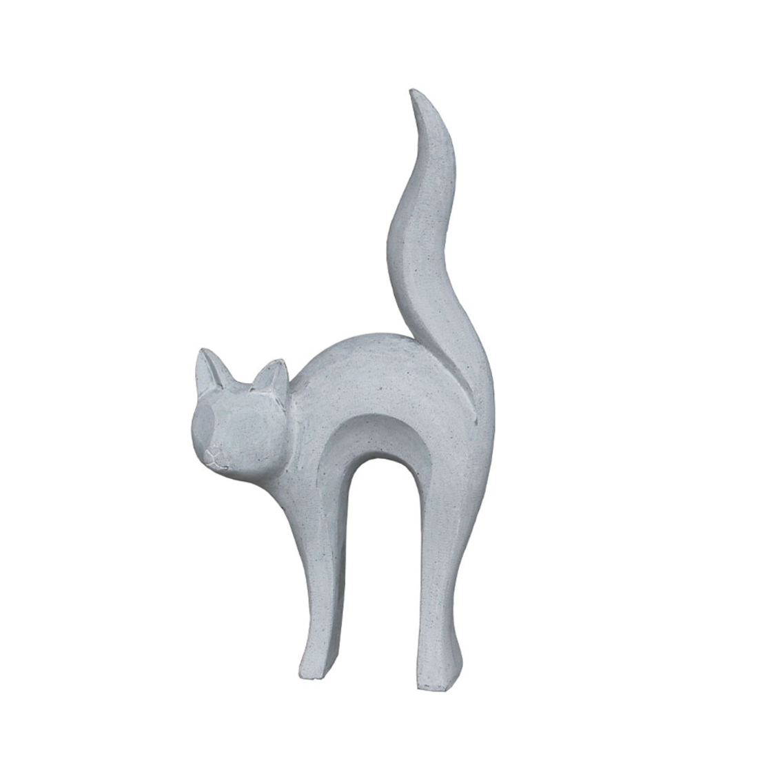 CAT STATUE DECO CAT ARTIFICIAL STONE GREY 31x15xH6