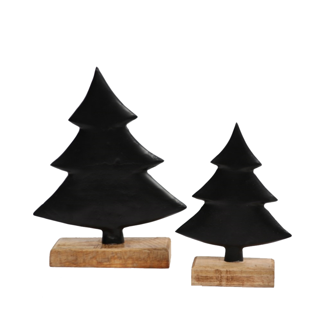 XMAS POLE TREE ALUMINIUM WOOD MANGO BLACK NATURAL
