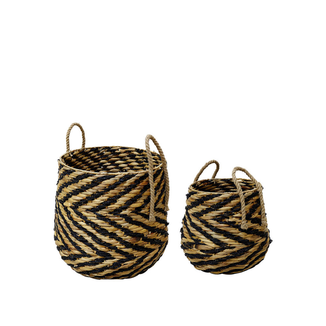 SPICA BASKET SET 2PCS HYACINTH IRON NATURAL BLACK