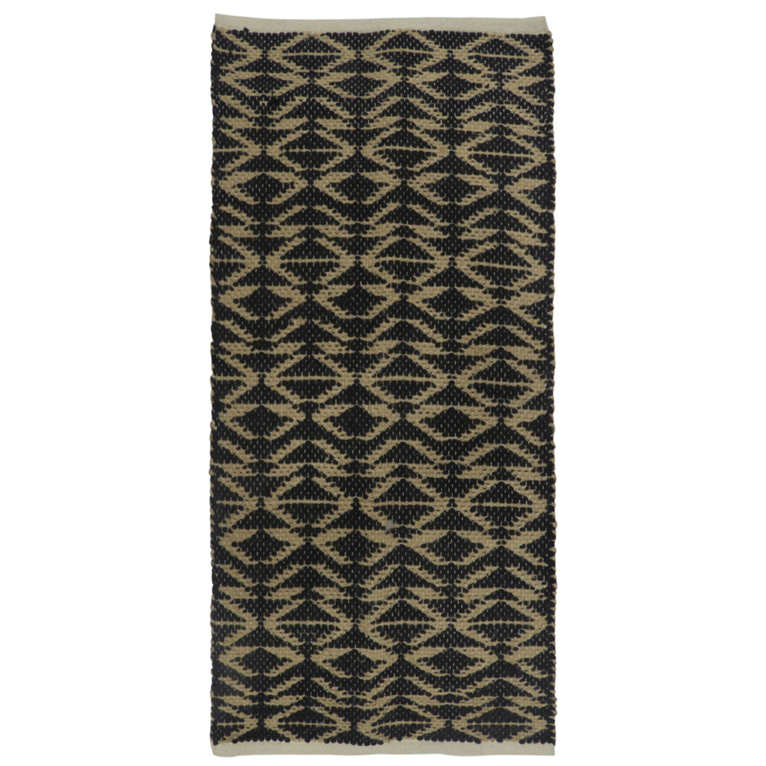AFRICA CARPET JUTE COTTON BLACK BEIGE 70x150cm IN