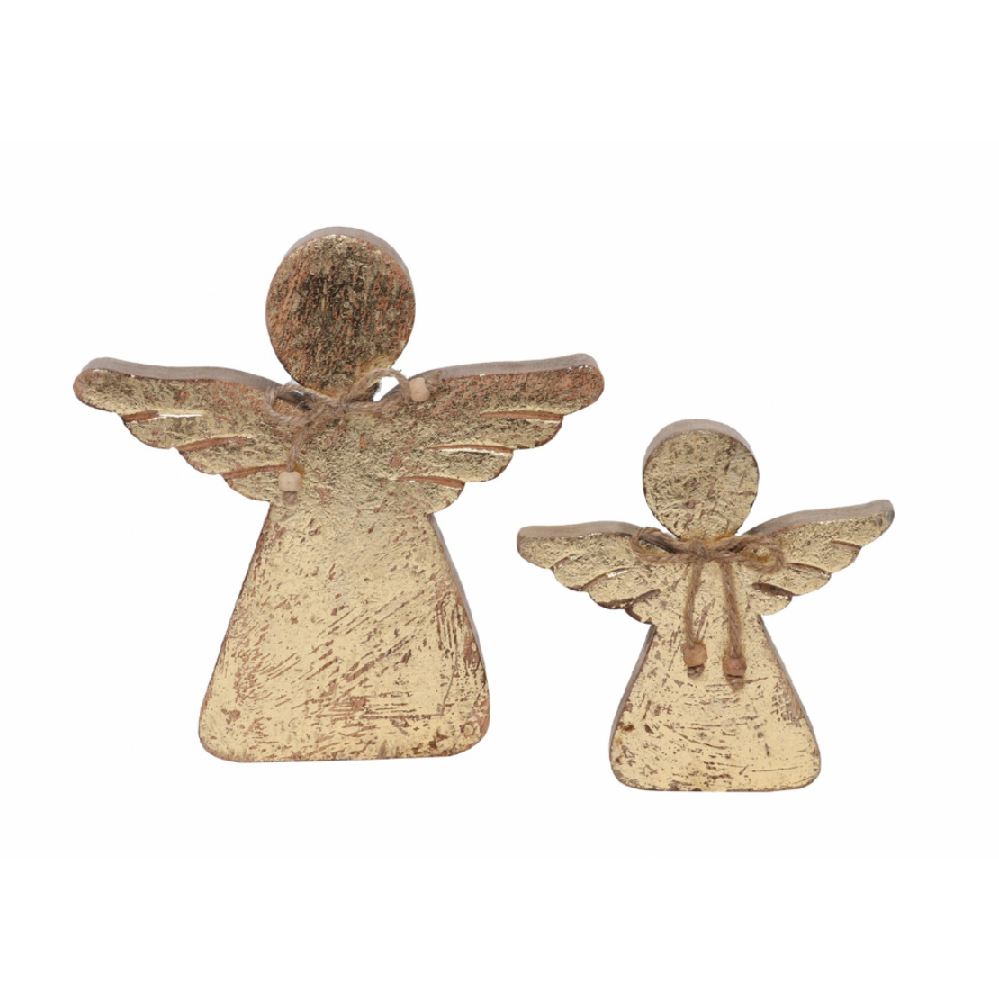 XMAS ANGY ANGEL WOOD MANGO GOLD 15x2,5xH15cm IN