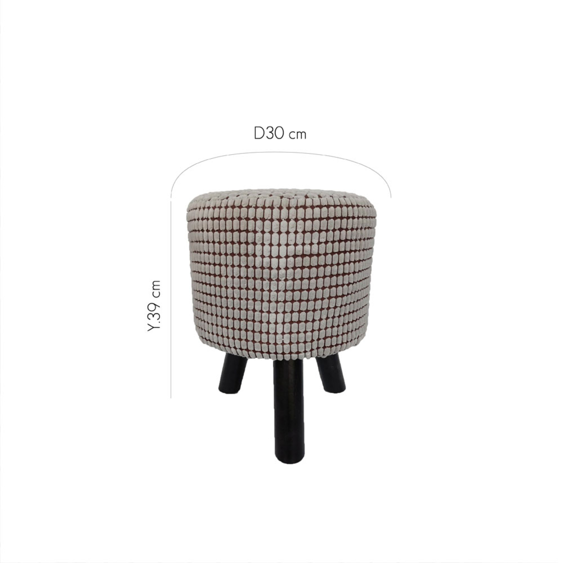 PIXEL STOOL FABRIC LATTE WOOD BLACK E1 PRC