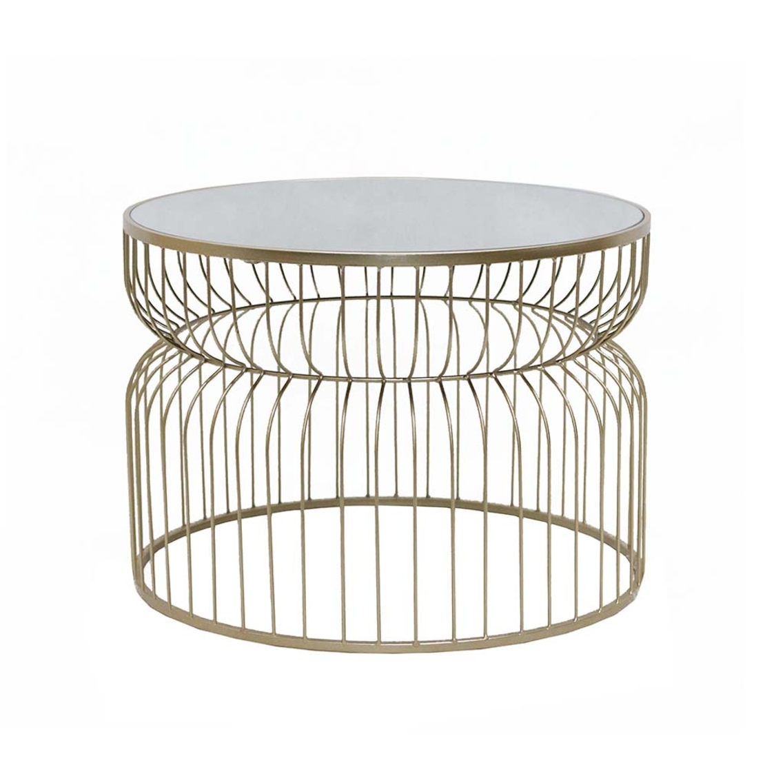 ILLUMINE 56 COFFEE TABLE MIRROR METAL GOLD 56x56xH40cm PRC