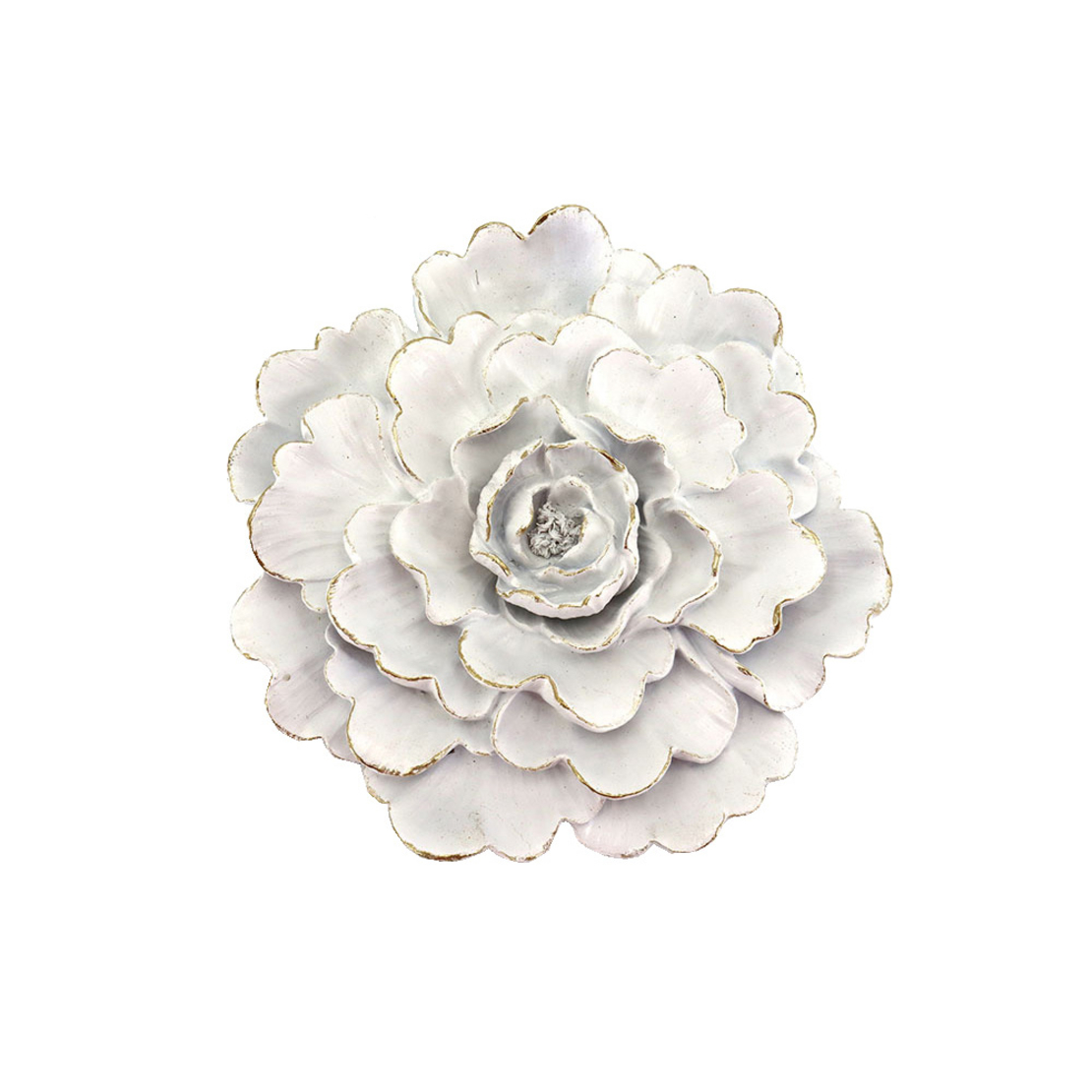 WHITE ROSE DECO WALL POLYRESIN WHITE 24x24xH5cm PR