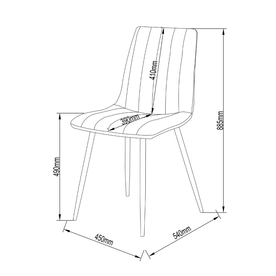 PRAGA CHAIR FABRIC GREY LIGHT METAL BLACK E1 PRC