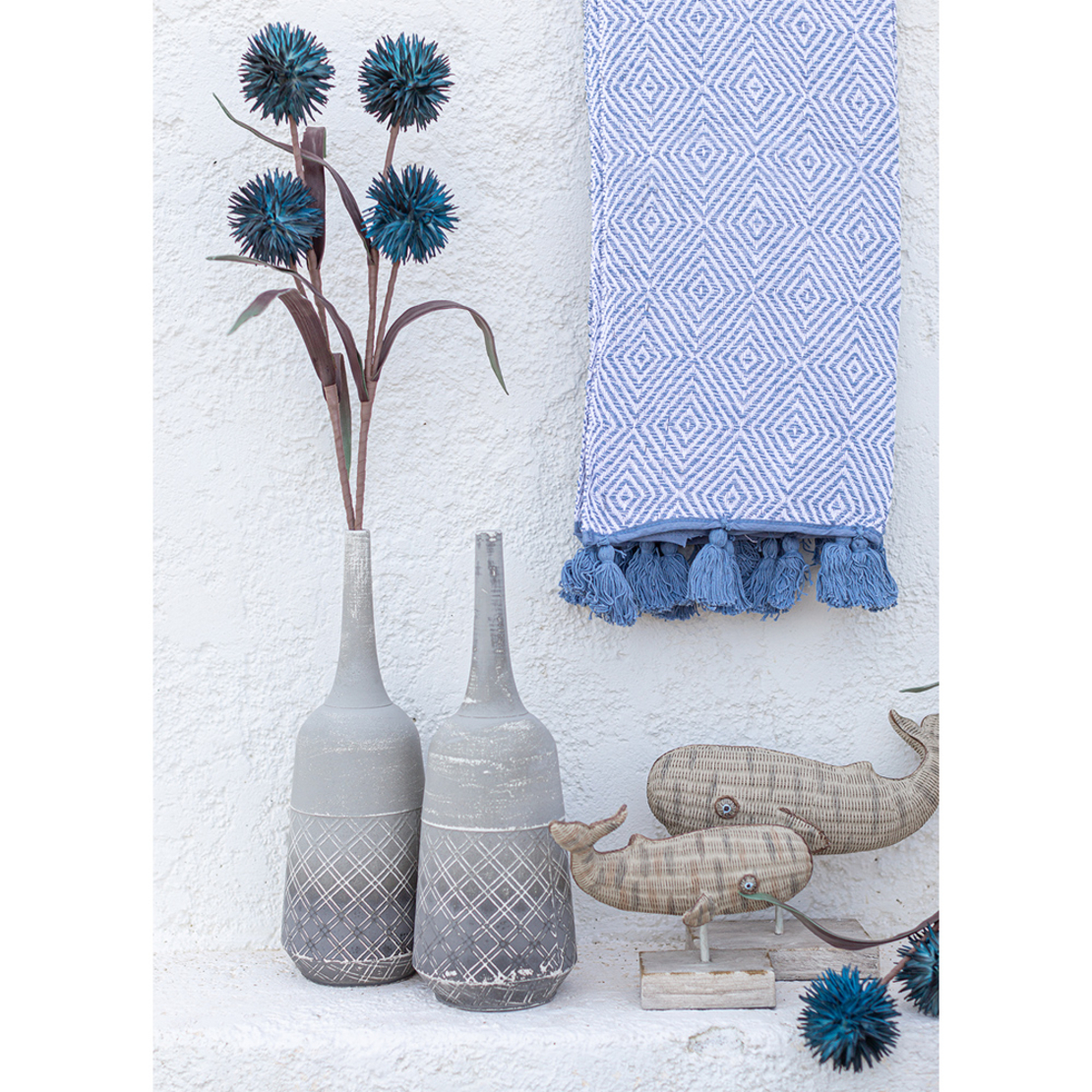 LITMUS ARTIFICIAL FLOWER EVA FOAM BLUE GREY H90cm