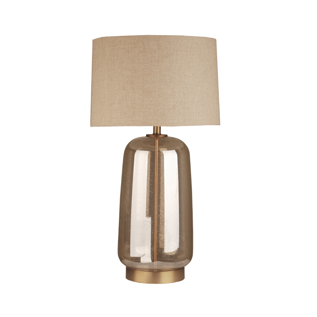 BEXLEY LAMP TABLE GLASS LINEN HONEY GOLD BEIGE 43x
