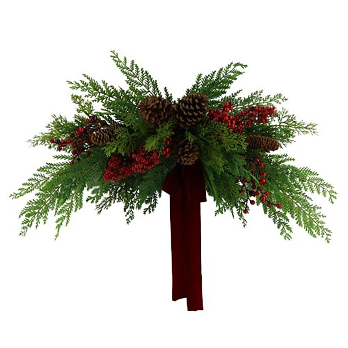 XMAS ODUM GARLAND PVC PE GREEN RED 71x16xH30cm PRC