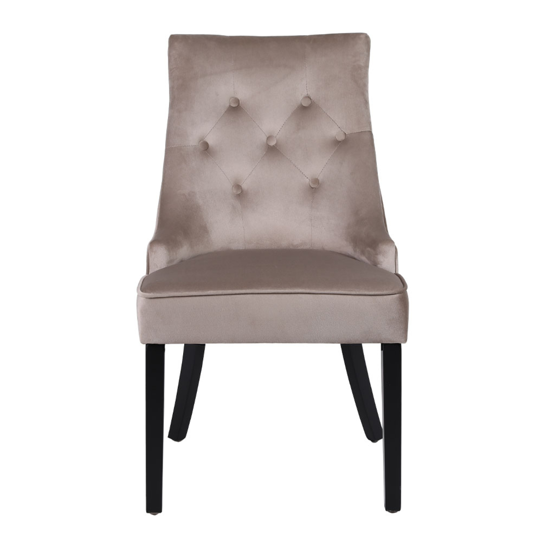 VERONA CHAIR WITH METAL RING FABRIC BEIGE WOOD PIN