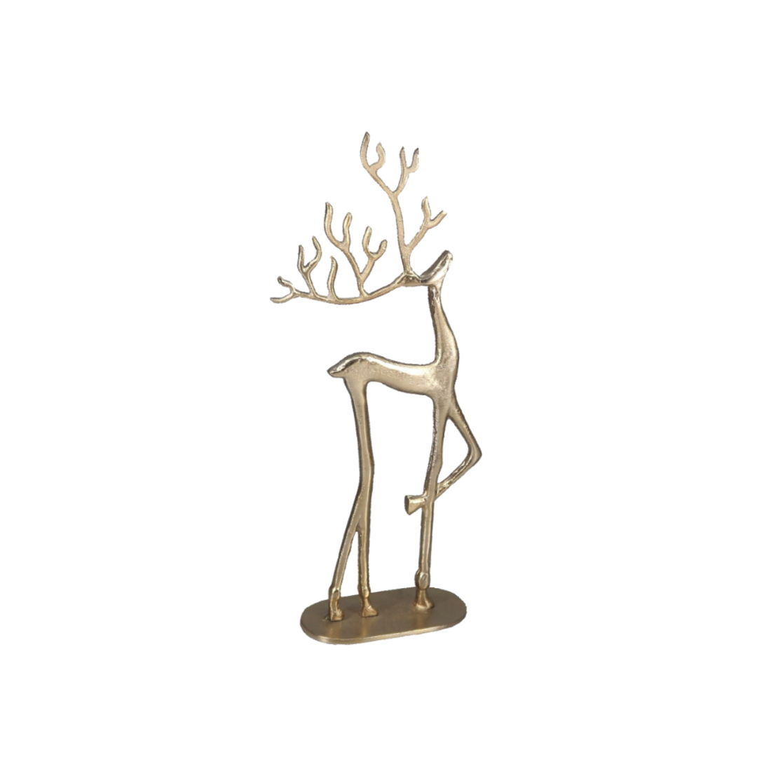 XMAS CHITAL DEER ALUMINIUM GOLD MATTE 11x6xH21cm I