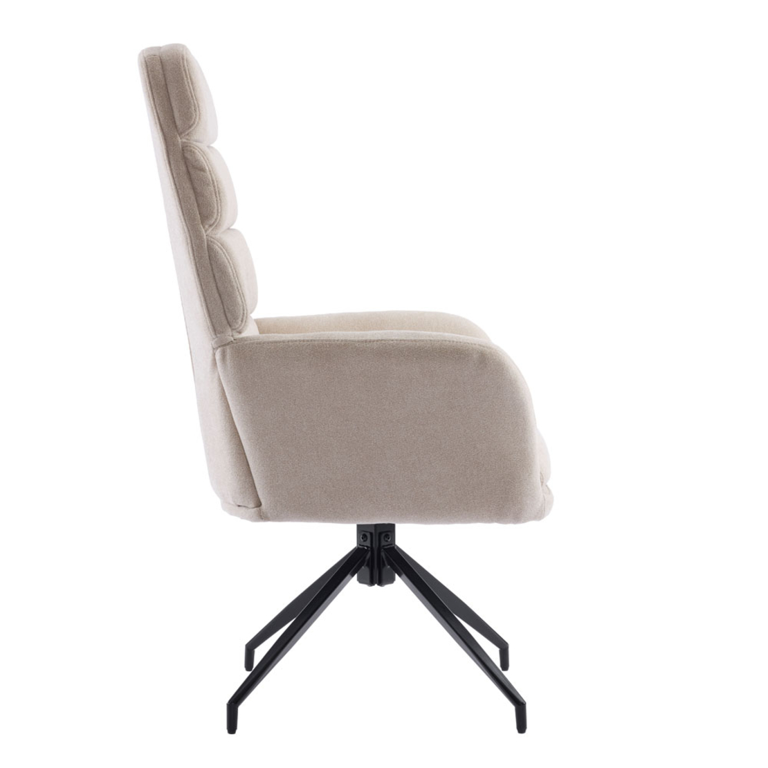 GIRAR ARMCHAIR SWIVEL FABRIC BEIGE METAL BLACK PRC