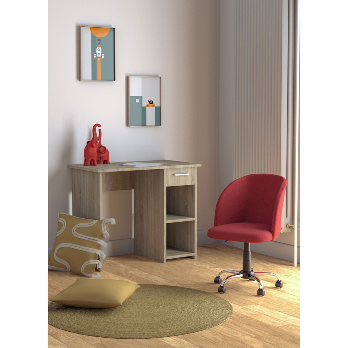 ADORNO DESK MELAMINE SONOMA 90x50xH74,5cm E1 EU