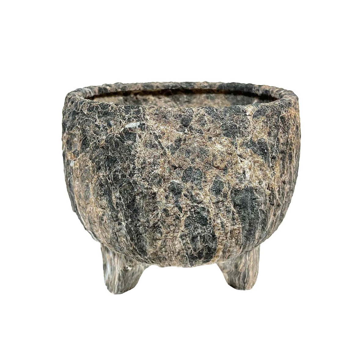 ROCKY PLANTER 20x20x18 CERAMIC ANTRACITE BEIGE