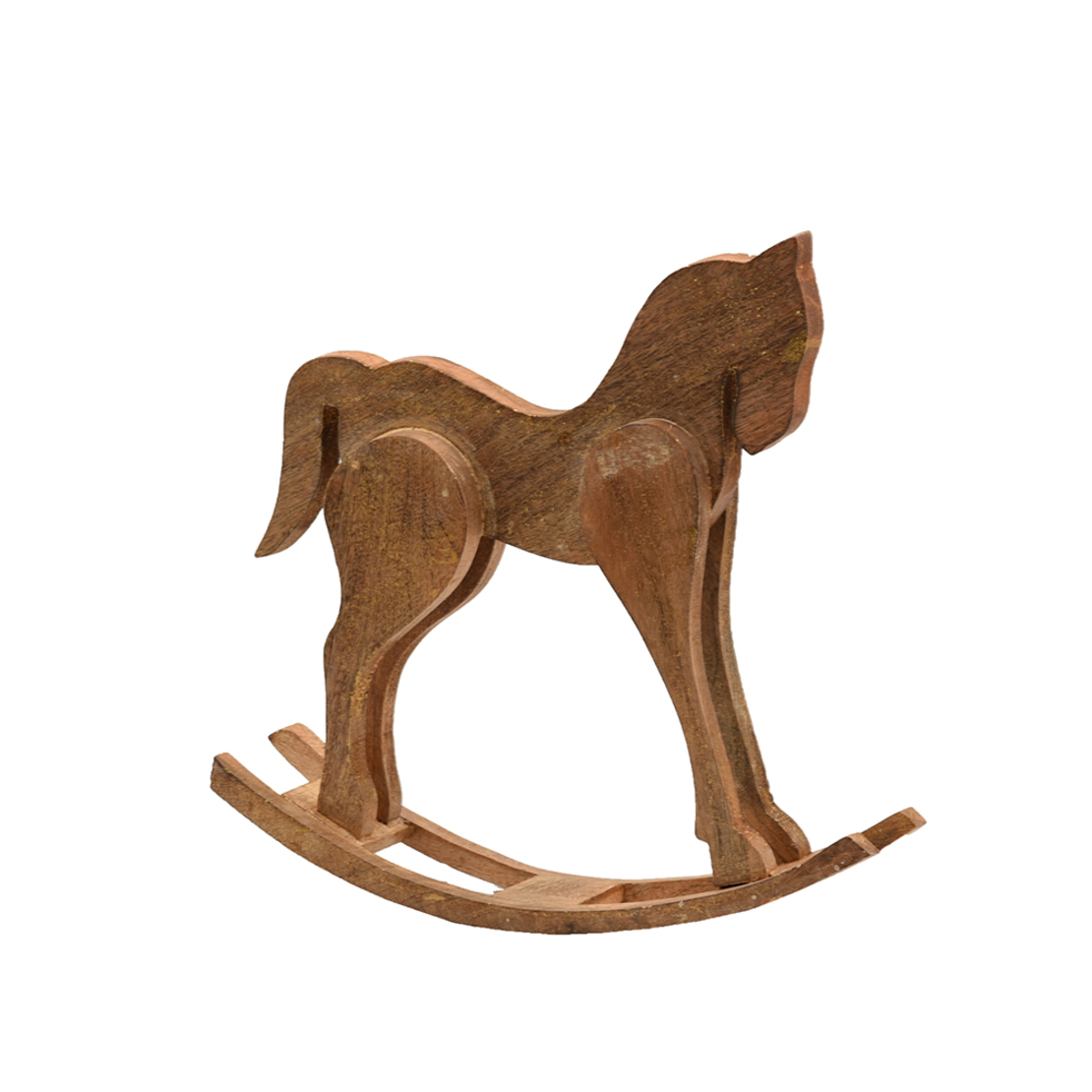 XMAS JEU ROCKING HORSE WOOD MANGO NATURAL 41x10xH4