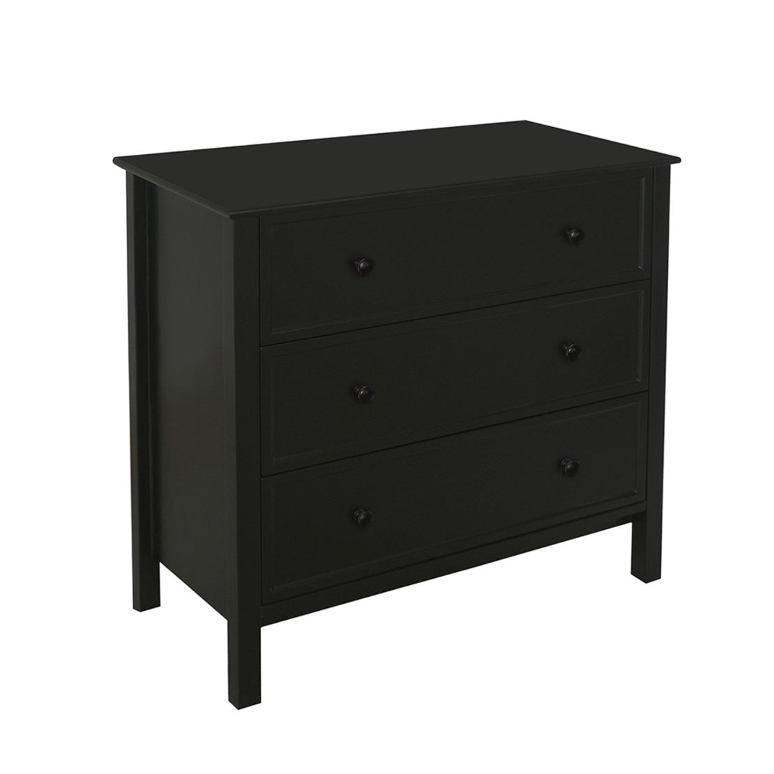 COUNTRY COMMODE 3DRAWERS MDF BLACK E1 PRC