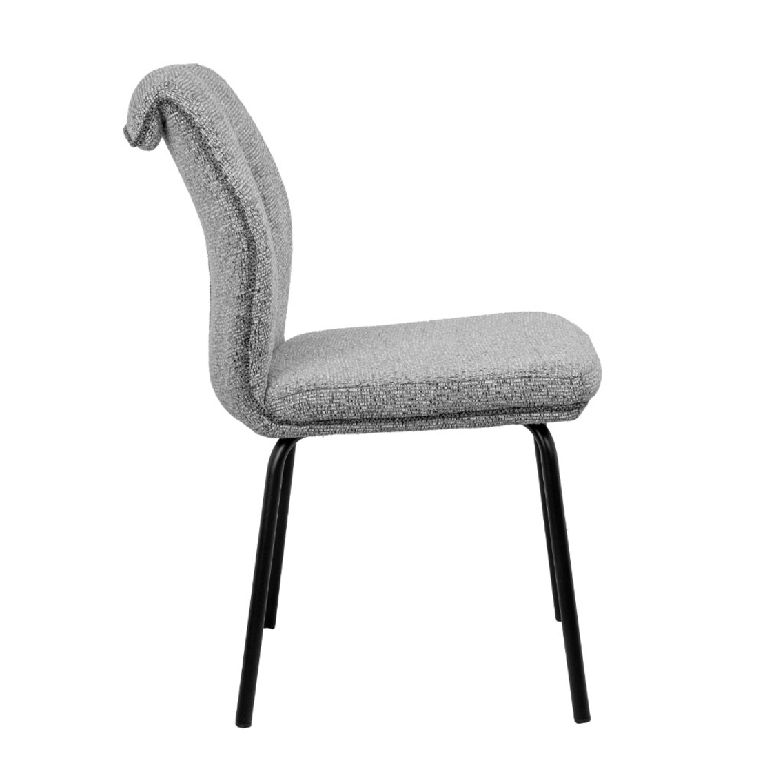 KOBI CHAIR FABRIC GREY LIGHT METAL BLACK MATTE E1 PRC