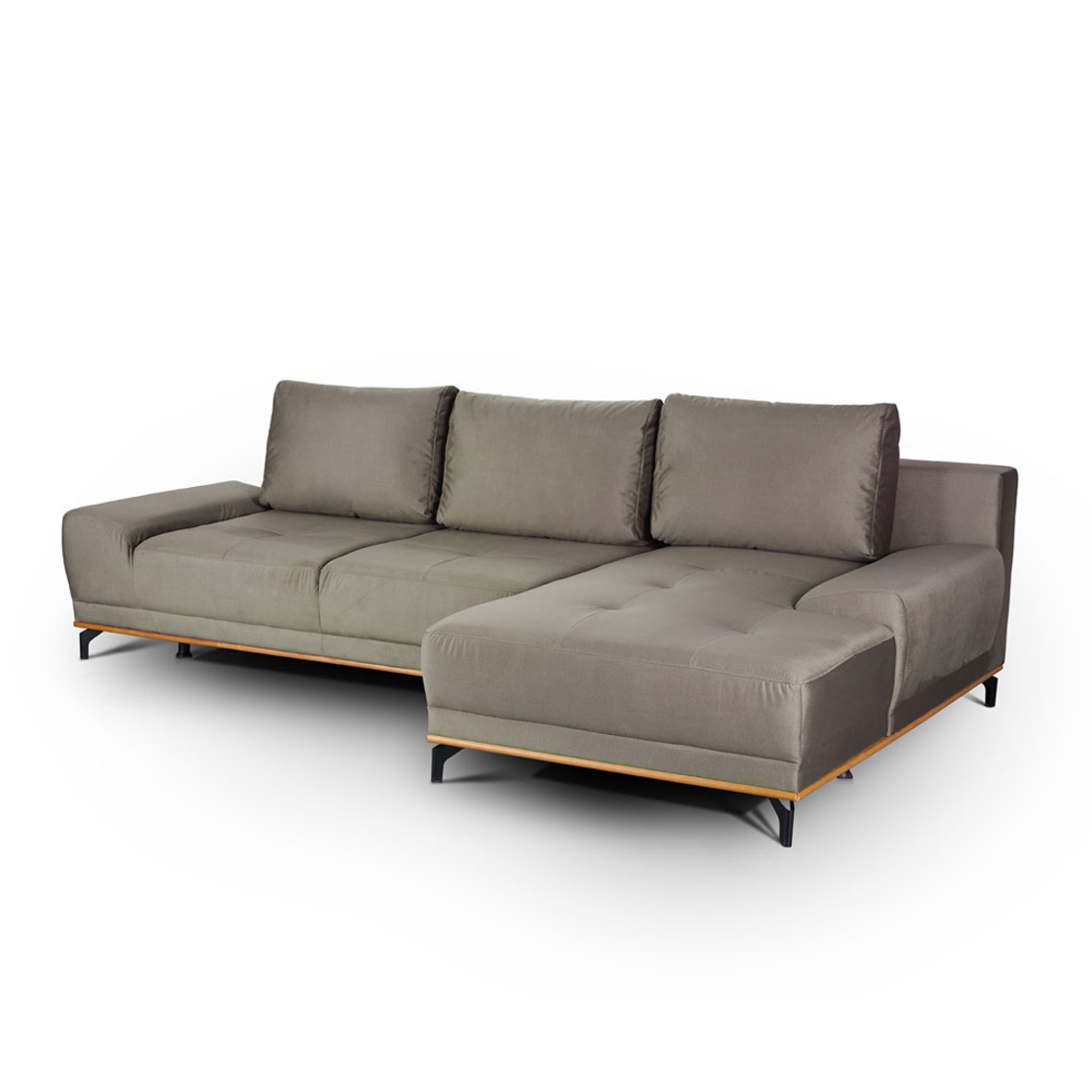 NATURA SOFA BED CORNER RIGHT EASY CLEAN FABRIC TAUPE E1 EU