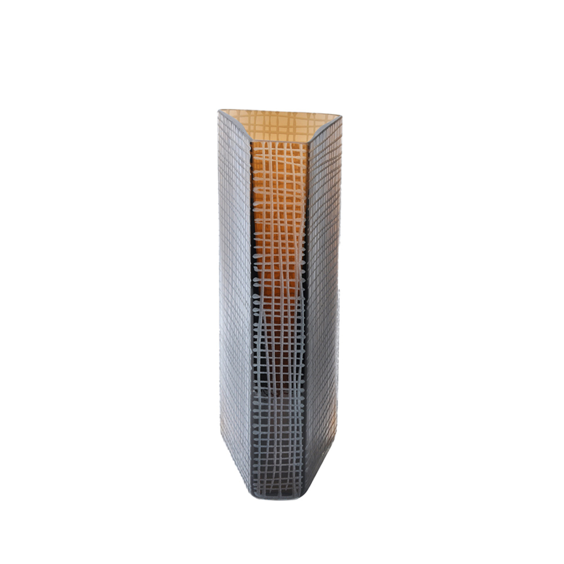 GRAVIR HONEY VASE GLASS BROWN 15,5x11,5xH33cm PRC