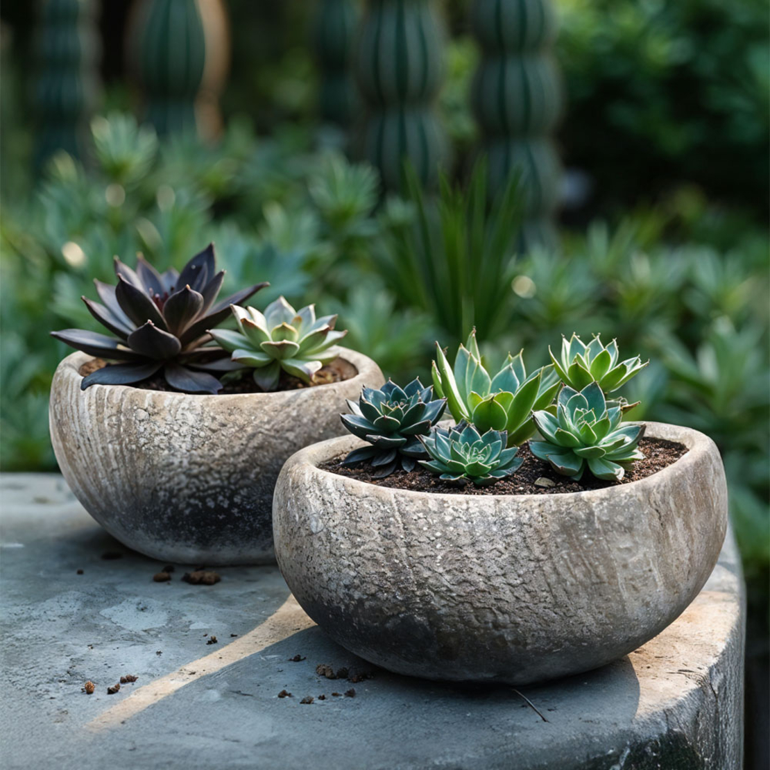 PUMOR PLANTER SET 3PCS 43x43x18 CERAMIC BEIGE WHITE