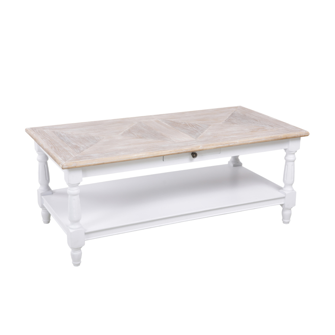 HISTORY COFFEE TABLE MDF VENEER WHITE NATURAL 125x64xH50cm E1 PRC
