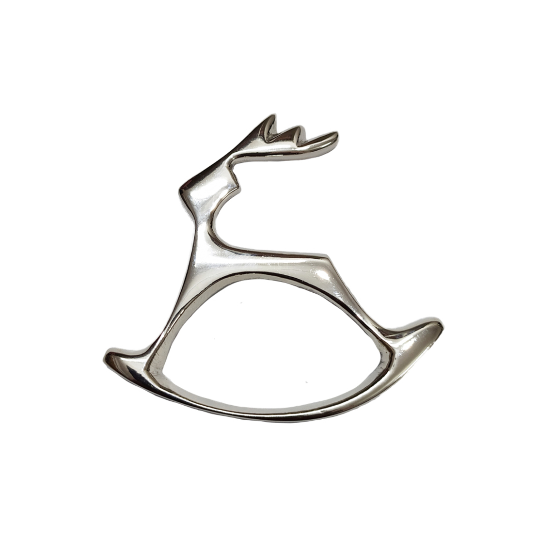 REINDEER CASE NAPKIN RING BRASS SILVER 3,5x5,5xH1c