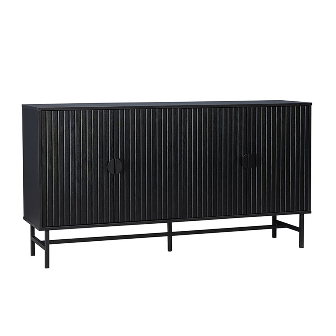 KIMONO SIDEBOARD MELAMINE BLACK METAL 157,5x39xH83cm E1 PRC