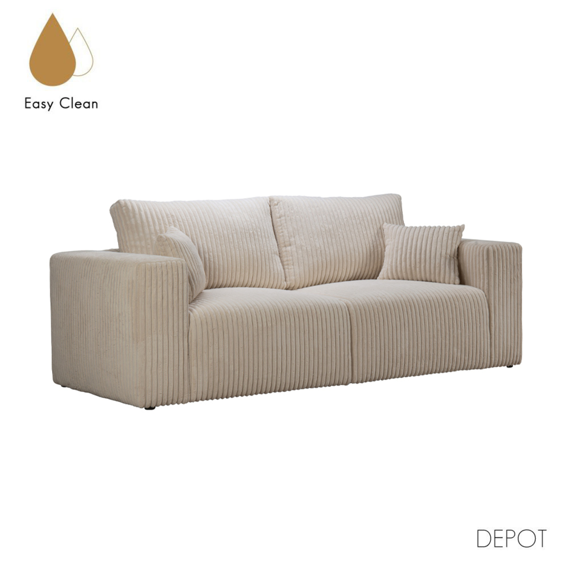 BULLET SOFA 3SEAT EASY CLEAN FABRIC OFF WHITE E1 EU