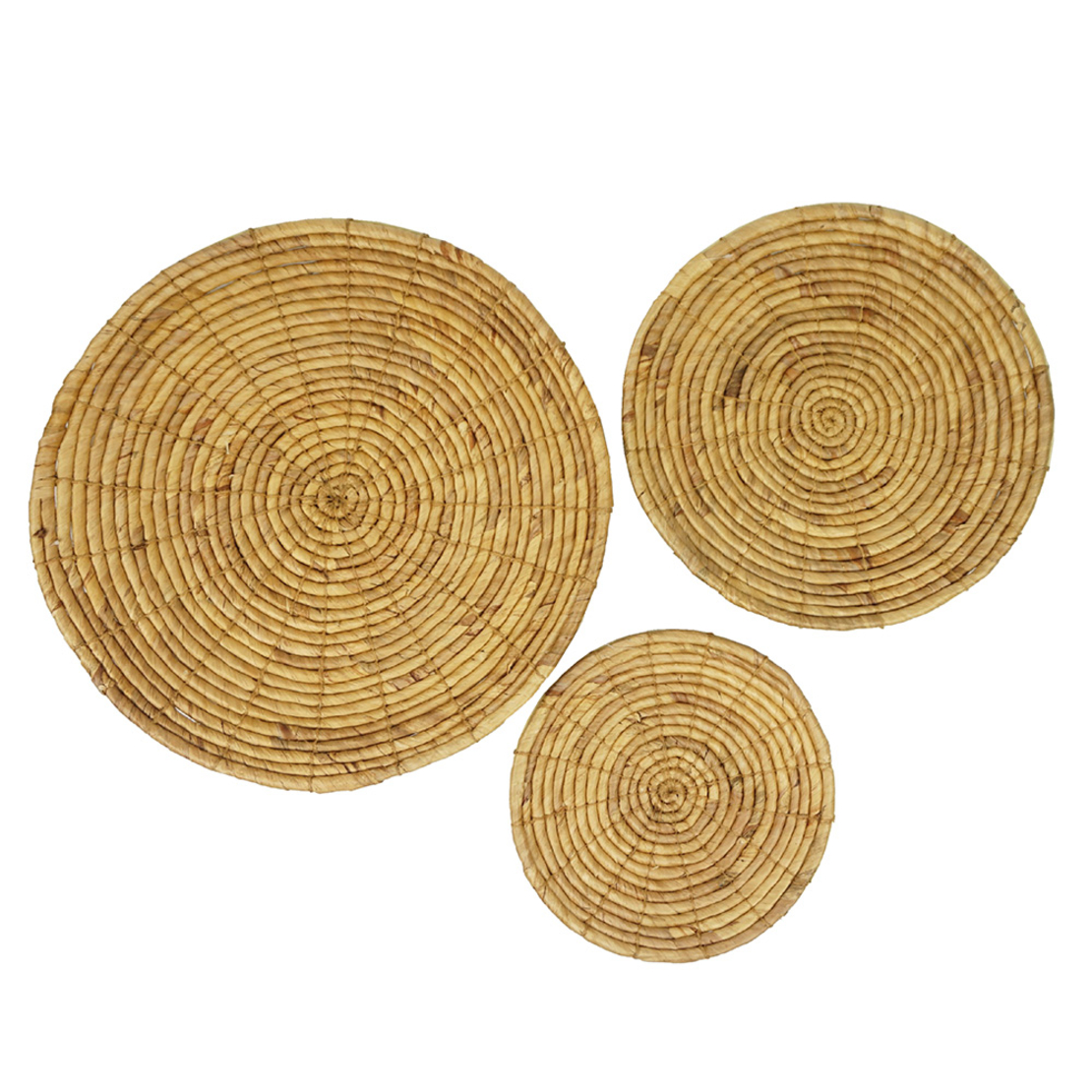 IOS DECO WALL SET 3PCS HYACINTH NATURAL 56x56xH7cm