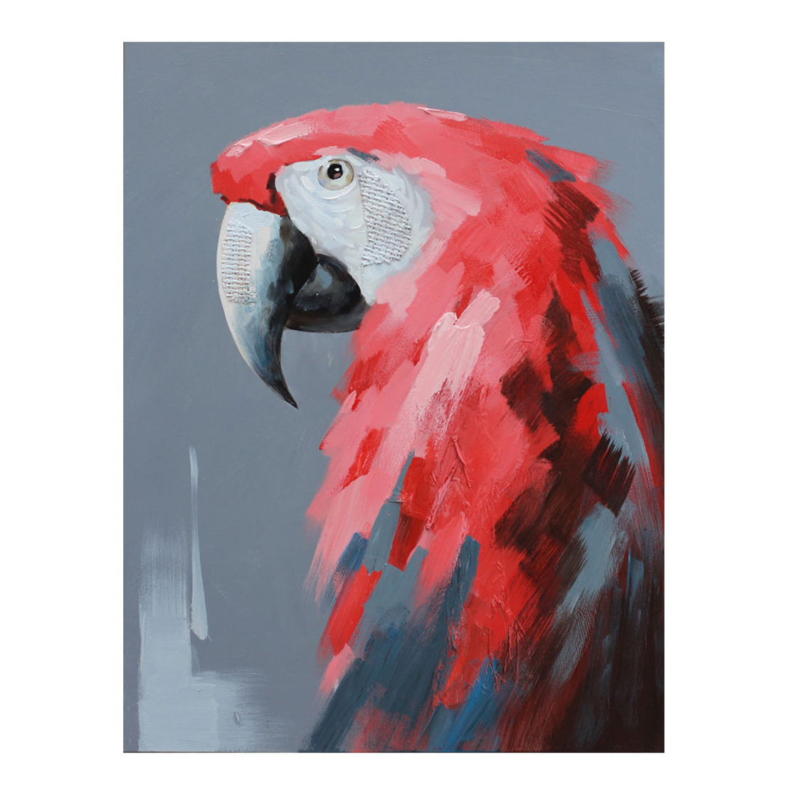 RED PARROT 2 PAINTING CANVAS WOOD 76x100xH3,5cm PR