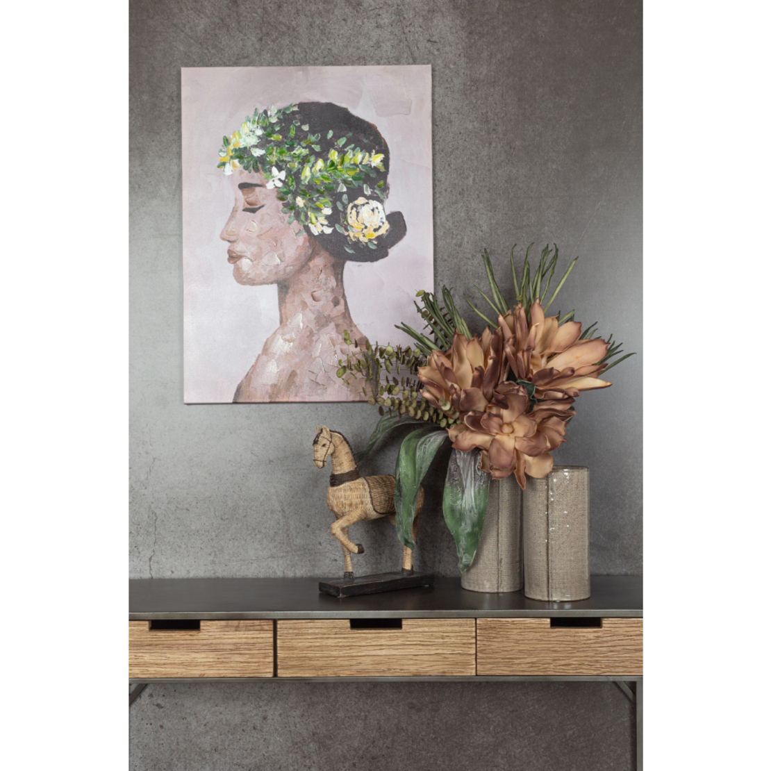 SPRING LADY 3 PAINTING CANVAS MULTICOLOR 60x80xH3,