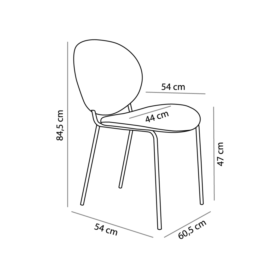 BEETLE CHAIR FABRIC SILVER METAL E1 PRC