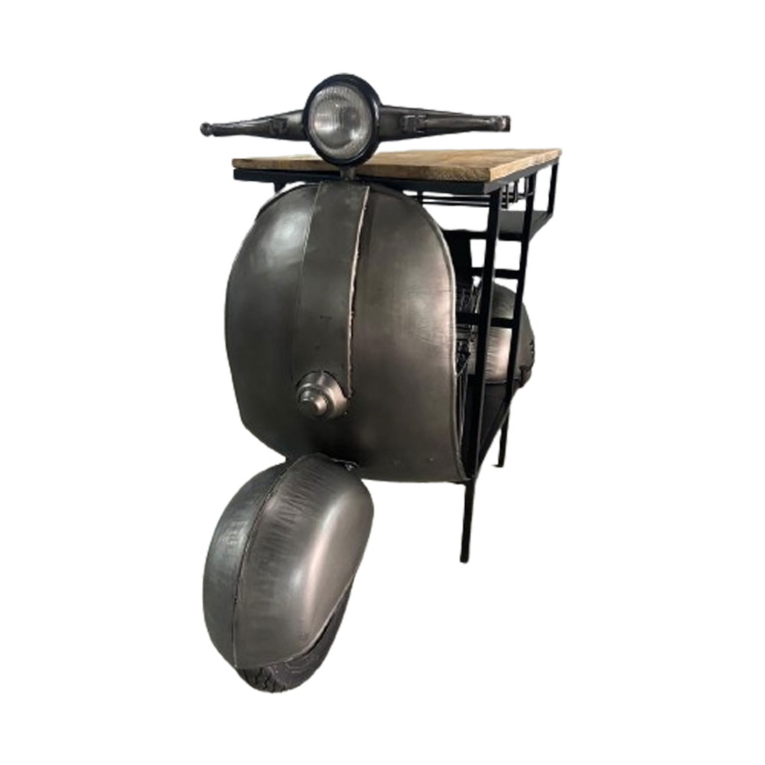 SCOOTER CONSOLE BAR METAL GUNMETAL NATURAL 183x51xH102cm IN