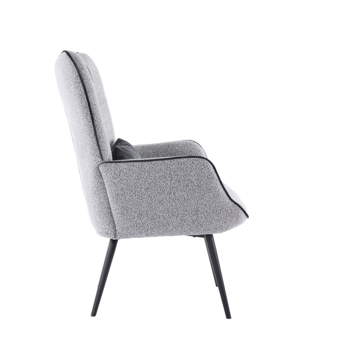 MANIFEST ARMCHAIR FABRIC GREY METAL BLACK PRC