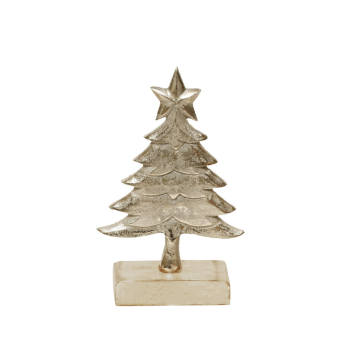 XMAS EVE TREE ALUMINIUM WOOD MANGO SILVER NATURAL