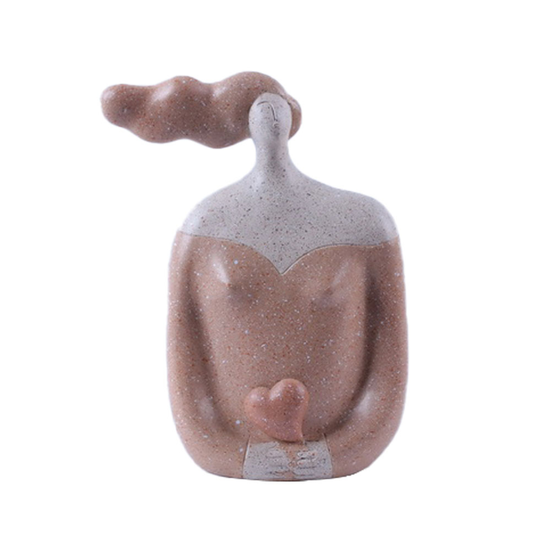 CHEVEU PINK 1 DECO FIGURE POLYRESIN TERRACOTTA GRE