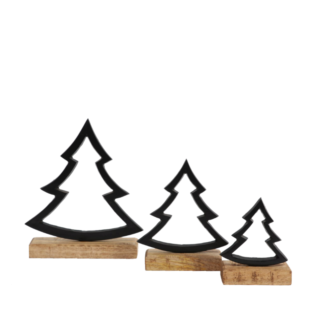 XMAS GOOSE TREE ALUMINIUM WOOD MANGO BLACK NATURAL