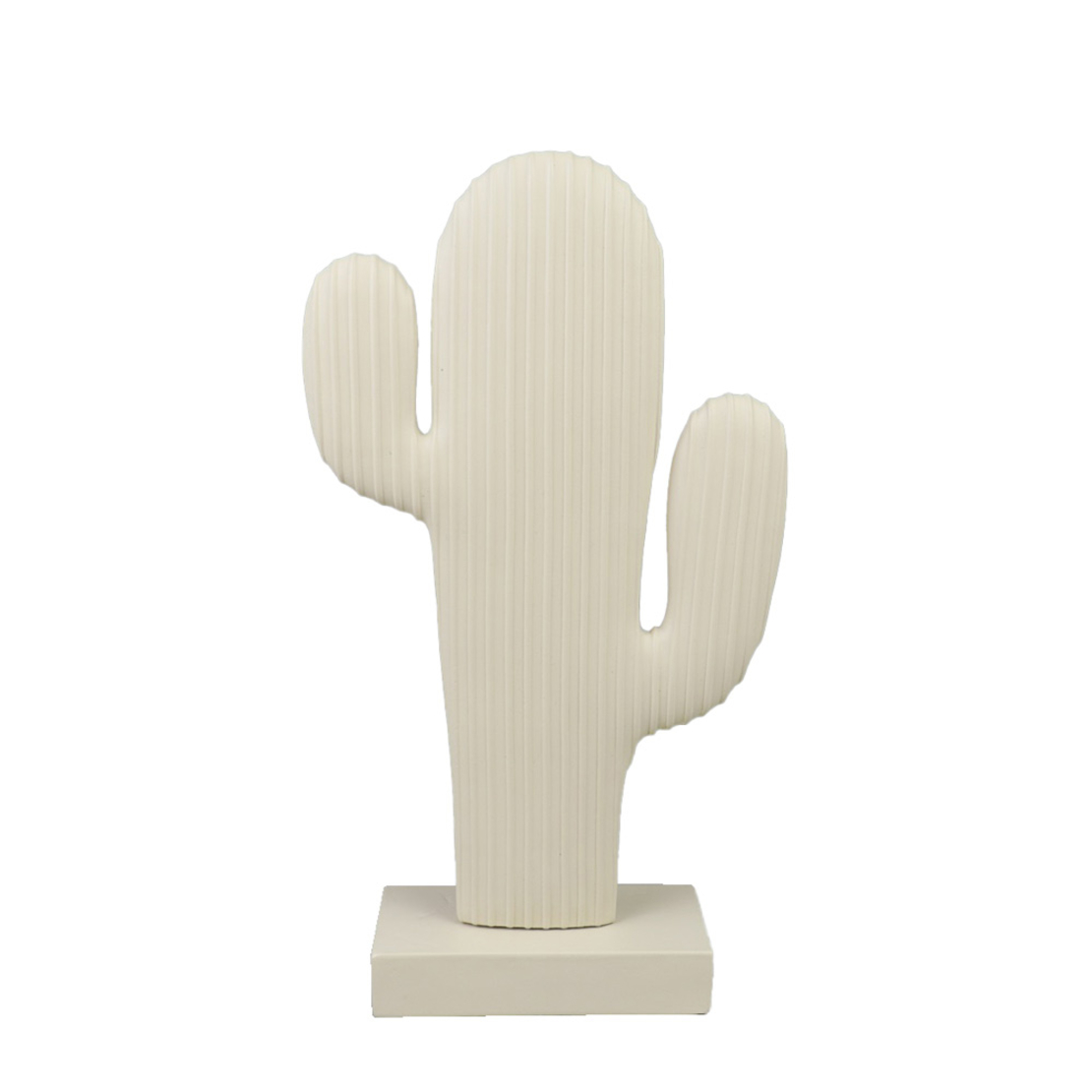 CANCUN DECO CACTUS POLYRESIN WHITE 16x5,5xH29cm PR