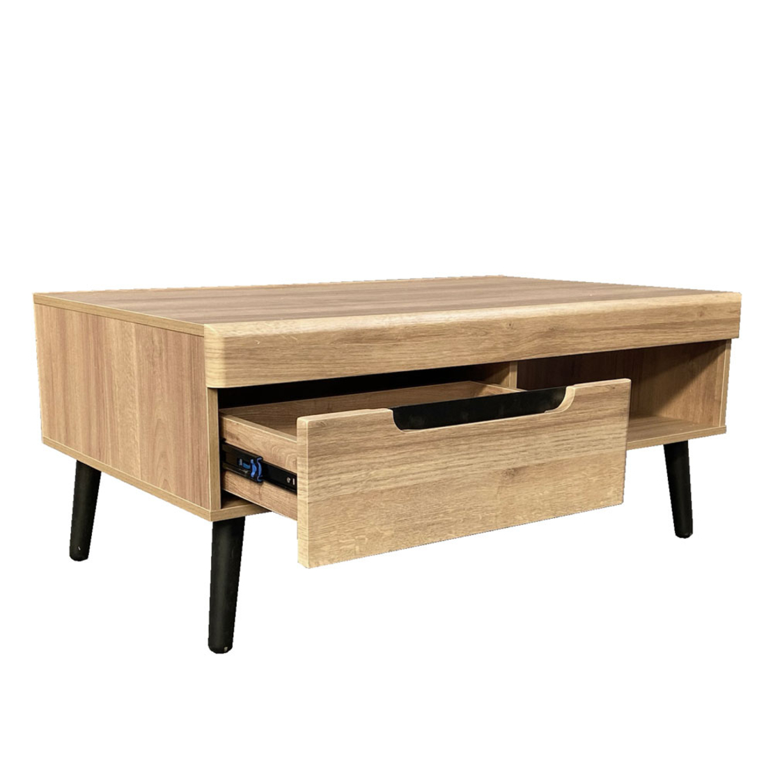 GRIF COFFEE TABLE 2DRAWERS CHIPBOARD WITH MELAMINE NATURAL BLACK BLACK 107x67xH46cm E1 PRC