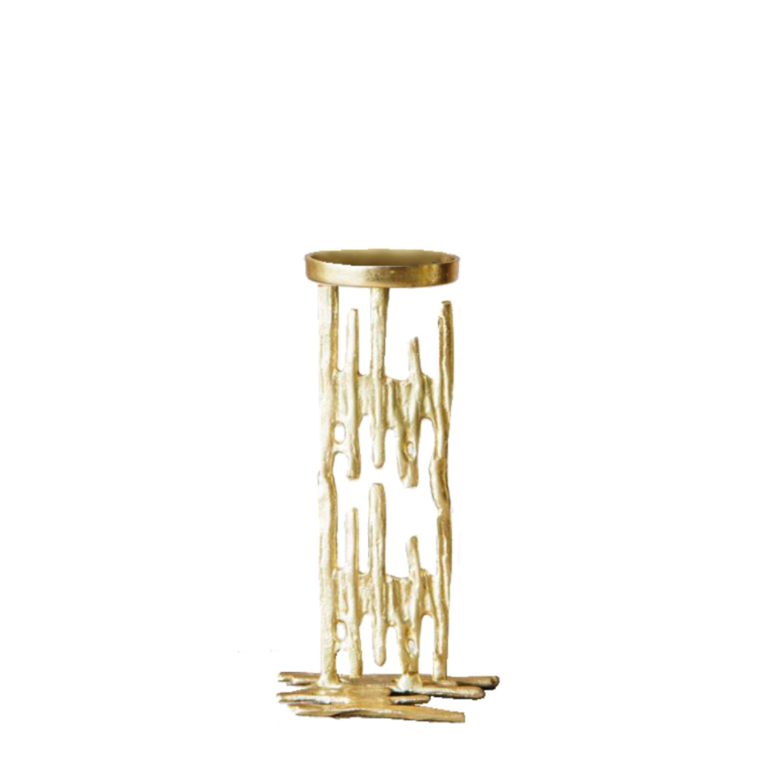 ONTI CANDLE HOLDER ALUMINIUM GOLD H40cm IN