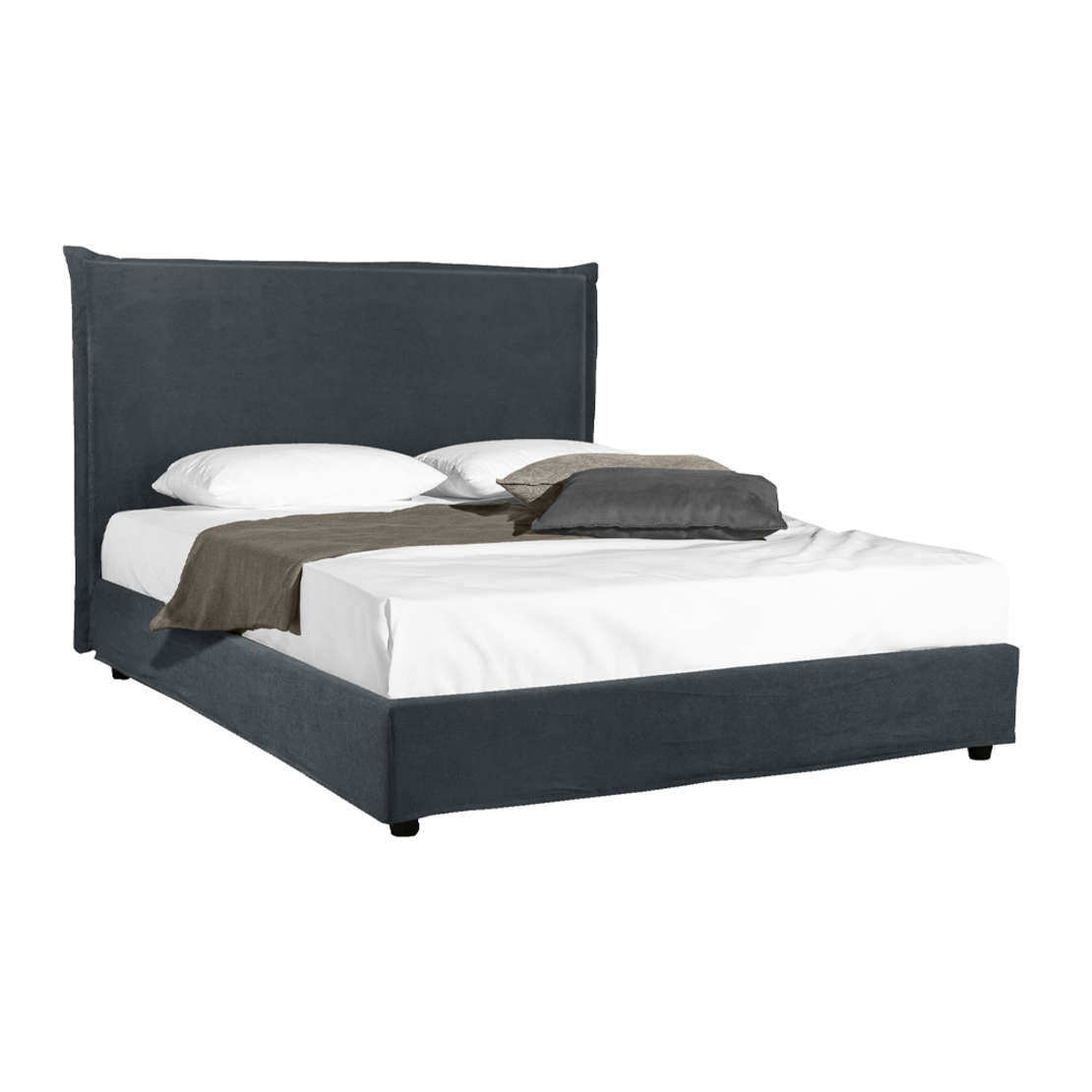 CITY BED (FOR MATTRESS 160x200cm) WOOD PINE GREY D