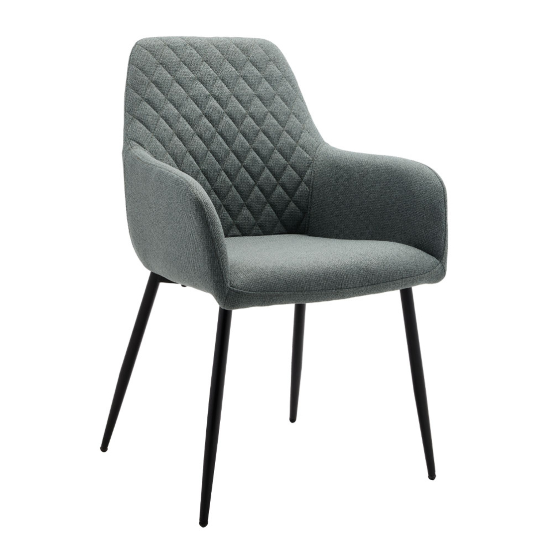 STONE CHAIR ARMCHAIR EASY CLEAN FABRIC ALMOND GREEN METAL BLACK E1 PRC