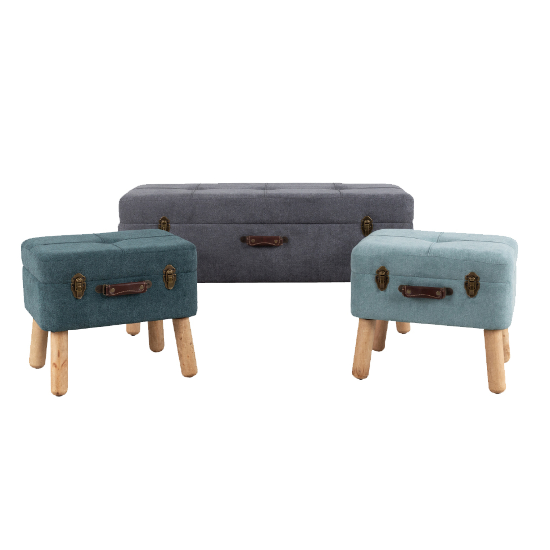 BABUS STOOL FABRIC GREY MINT PETROL E1 PRC