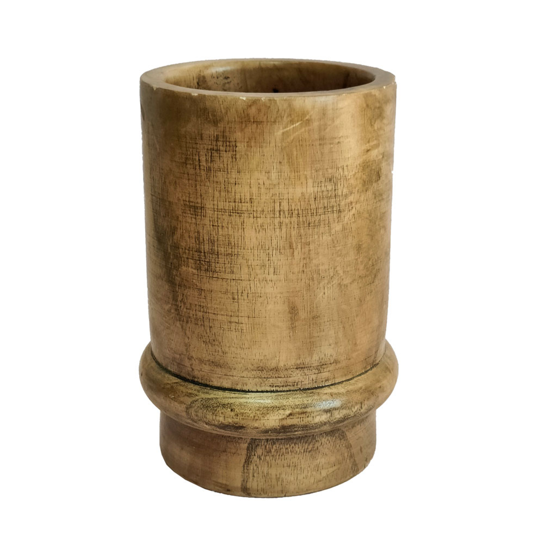 CEDAR VASE WOOD BROWN 21x21xH29cm PRC