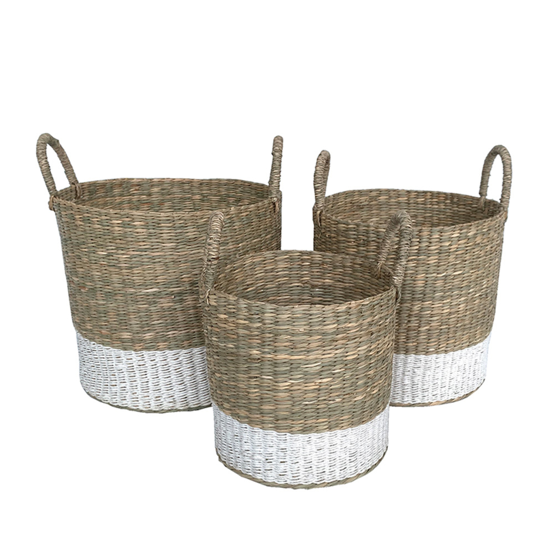 SIFNOS BASKET SET 3PCS SEAGRASS NATURAL WHITE 33x3
