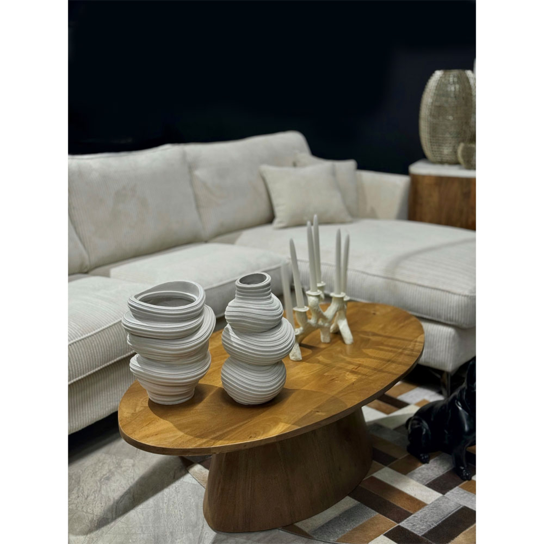 VOTSALO VASE RESIN WHITE 26,7x24,5xH32,6cm PRC